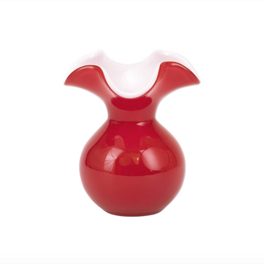 Hibiscus Glass Red Bud Vase