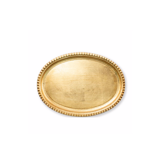 Florentine Wooden Accessories Gold Small Oval Tray