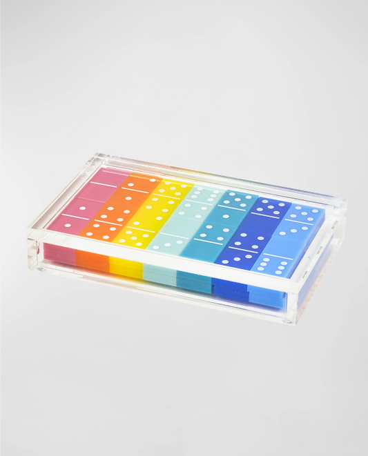 Lucite Domino Set- Multi-Color