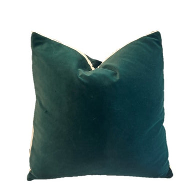 Giorgio Linen Boxed Pillow, Evergreen/Sandstone