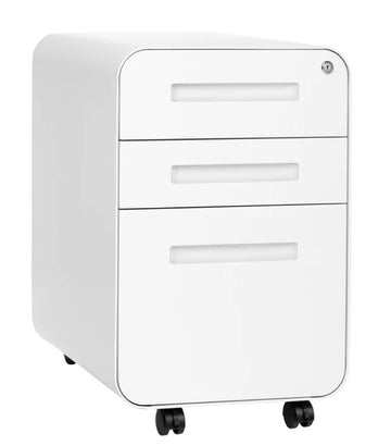 Stockpile Curved File Cabinet, White