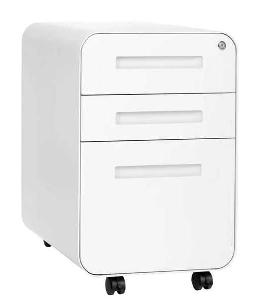 Stockpile Curved File Cabinet, White