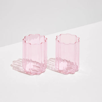 Set of Two - Wave Glasses, Pink