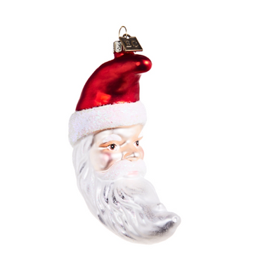 Crescent Moon Santa Ornament